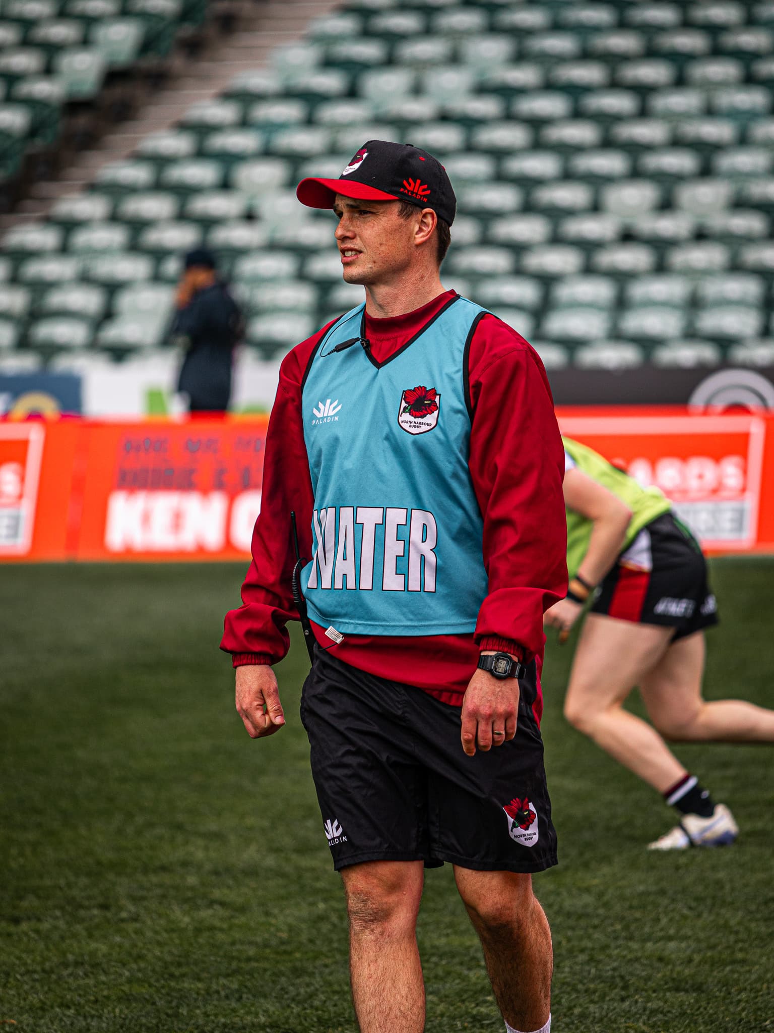 Logan Brown, head coach, on the field at North Harbour Stadium